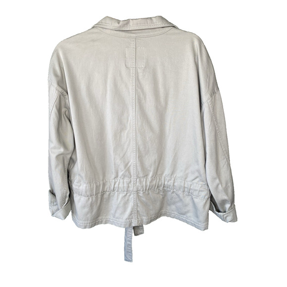 Madewell Southlake Military Jacket Green Medium Forgotten Landscape Tie Waist - Picture 4 of 11